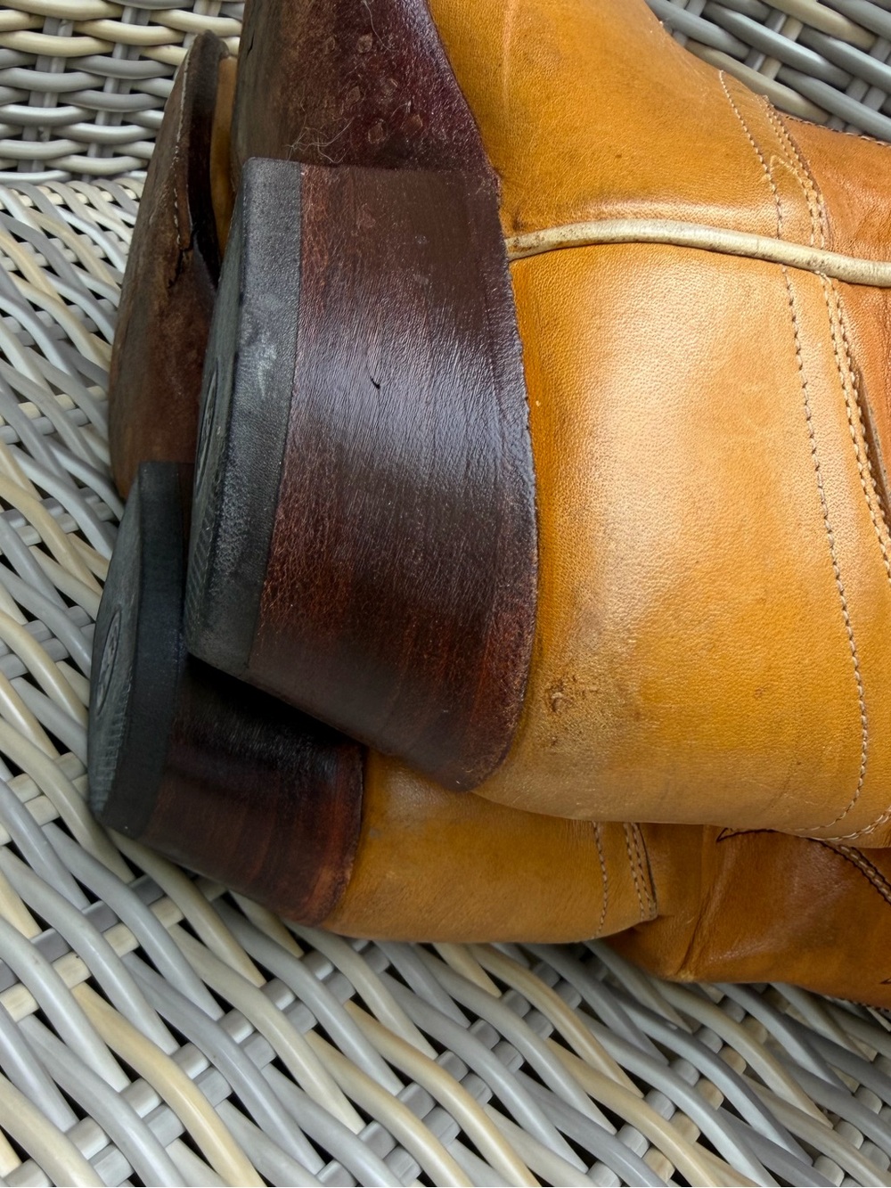 Vintage Ralph Lauren Cowboy Western Boots 7.5 8 Tooled 70s Rodeo Queen - Picture 15 of 16